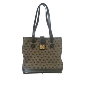 Dooney & Bourke black and gray DB logo monogram shoulder bag purse